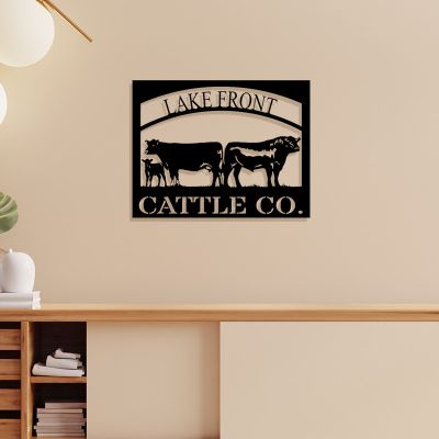 Personalized Custom Metal Sign Cattle Monogram Wall Decor
