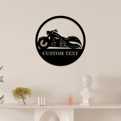 Personalized Custom Metal Sign Motorcycle Monogram Wall Decor