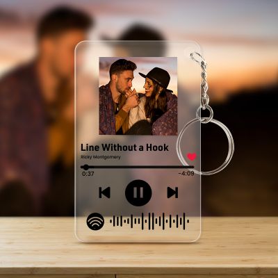 Personalized Scannable Spotify Code Keychain Creative Gift for Couple