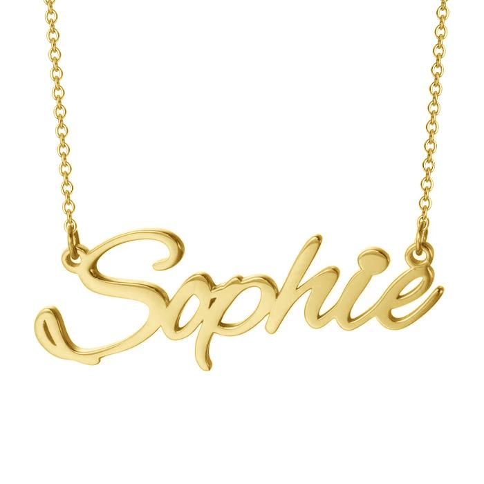Classy Necklace Sophie Real Gold Plated Name New