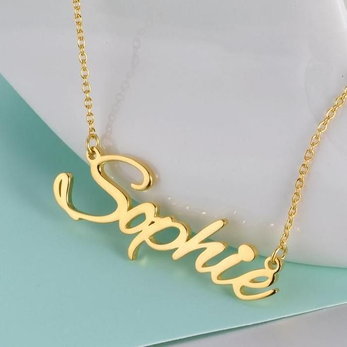 Classy Necklace Sophie Real Gold Plated Name New